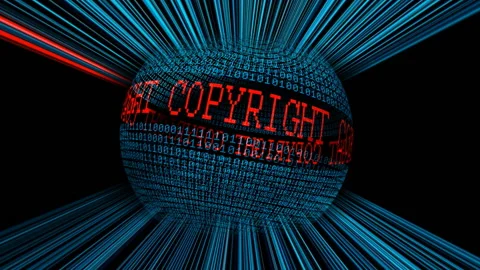 Copyright and binary data sphere concept Stock Footage 164333552