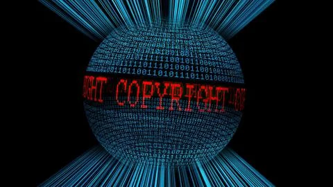 Copyright and binary data sphere concept Stock Illustration