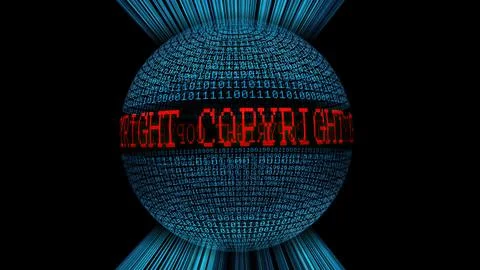 Copyright and binary data sphere concept イラスト素材