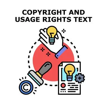 Copyright and usage rights text concept 库存插图