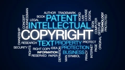 Copyright animated word cloud, text design animation. Stock Footage 75350862