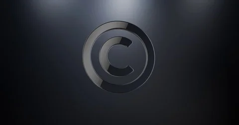Copyright Black 3d Icon Stock Footage 69807521