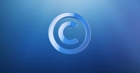 Copyright Blue 3d Icon Stock Footage 69807506