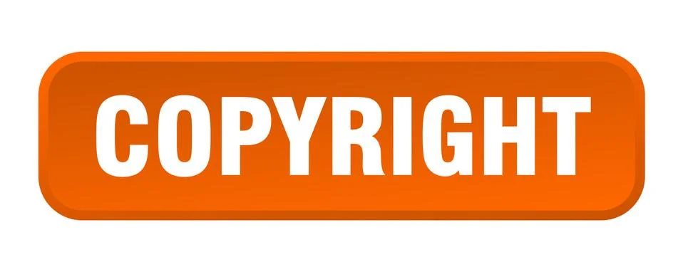 Copyright button. copyright square 3d push button Stock Illustration