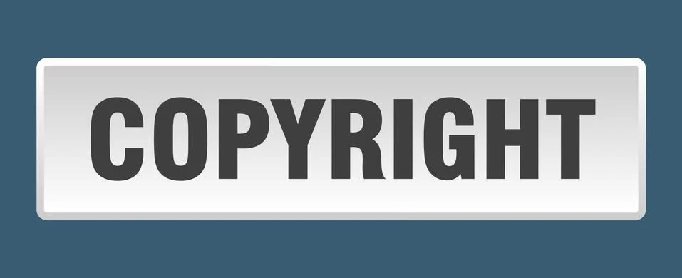 Copyright button. copyright square white push button Stockillustratie