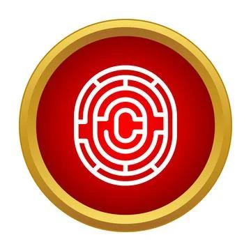 Copyright concept with letter c surrounded by maze Stock Illustration