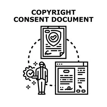 Copyright consent document protecting intellectual property rights 스톡 일러스트