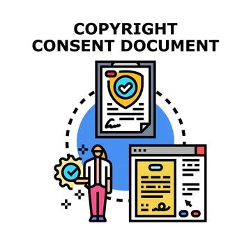 Copyright consent document protecting intellectual property rights 스톡 일러스트