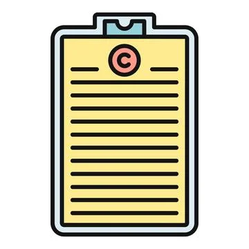 Copyright document icon showing intellectual property protection Stock Illustration