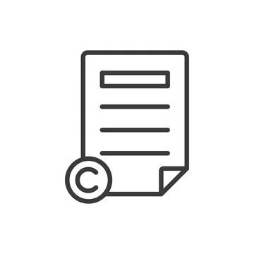 Copyright documents, in line design. Copyright, documents, protection Stock Illustration