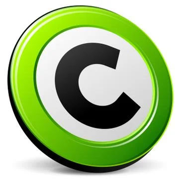 Copyright green icon Stock Illustration