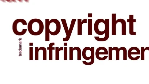 Copyright infringement animated word cloud, text design animation. Stock Footage 71094100
