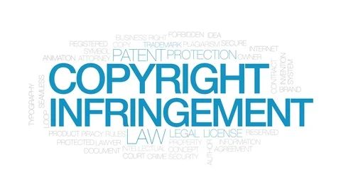 Copyright infringement animated word cloud. Kinetic typography. Stock Footage 106206701