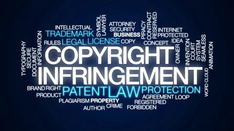 Copyright infringement animated word cloud. Kinetic typography. Stock Footage 106206824