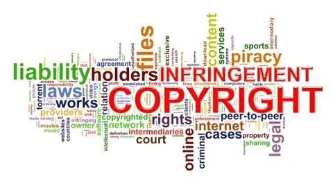 Copyright infringement wordcloud Stock Illustration