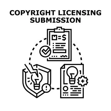 Copyright licensing submission process for intellectual property Illustrazione stock
