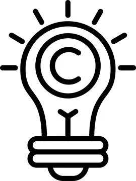 Copyright Line Icon Design Stock-Illustration