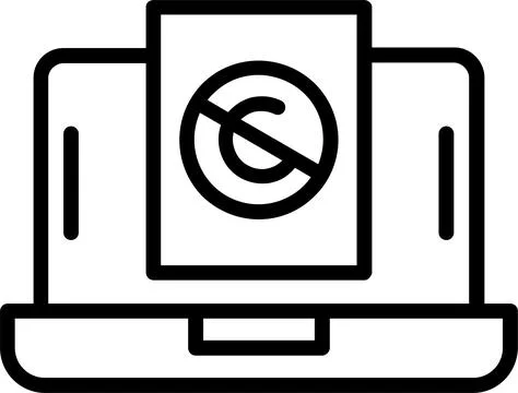 Copyright Line Icon Design Stock Illustration