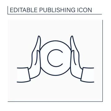 Copyright line icon Stock Illustration