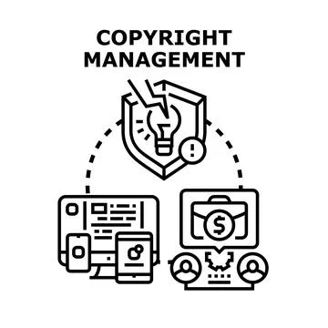 Copyright management securing creative intellectual property assets Stock Illustration