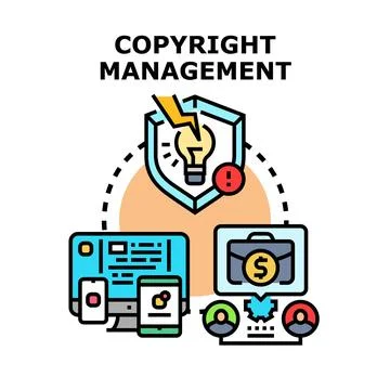 Copyright management securing creative intellectual property assets Stock Illustration