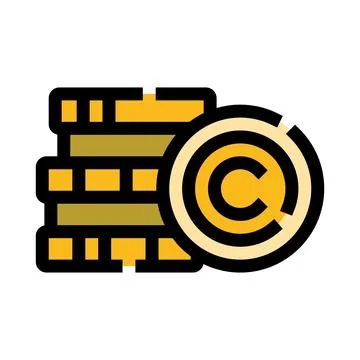 Copyright money stack representing intellectual property income Stock Illustration