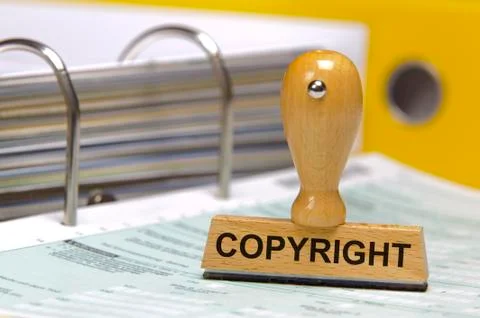Copyright printed on rubber stamp Foto stock