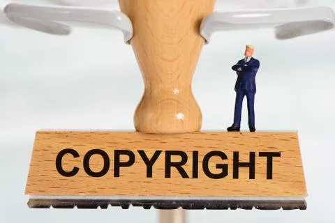 Copyright printed on rubber stamp Stock Photos