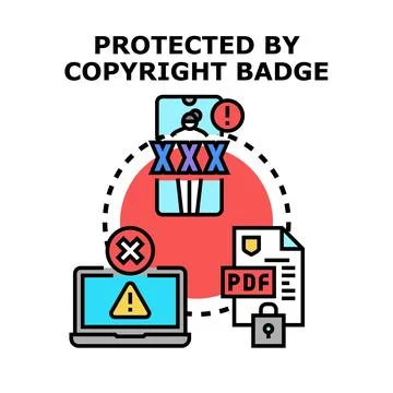 Copyright protection preventing digital content infringement and access Stock Illustration