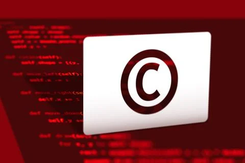 Copyright protection of programming code, concept illustration Stock Illustration