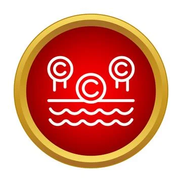 Copyright protection symbol floating on digital water Stock Illustration