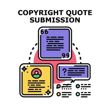 Copyright quote submission concept with data document Stock Illustration