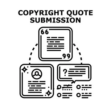 Copyright quote submission concept with data document Stockillustratie