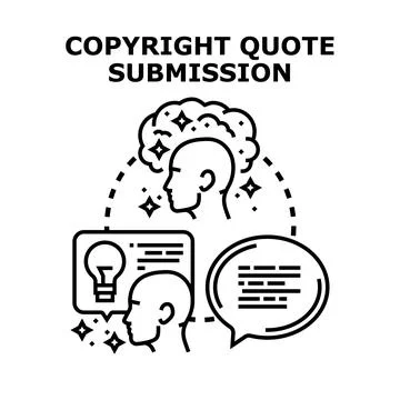Copyright quote submission process vector concept Stock Illustration