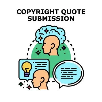 Copyright quote submission process vector concept 스톡 일러스트