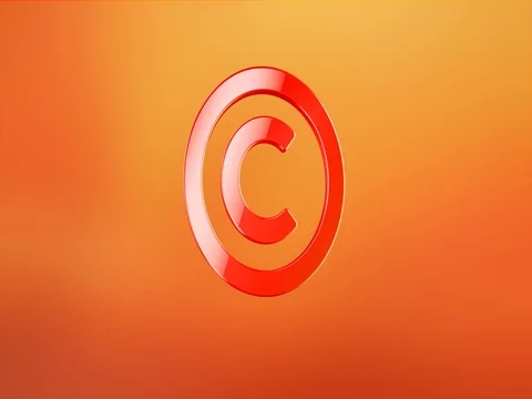 Copyright Red 3d Icon Stock Footage 69805917