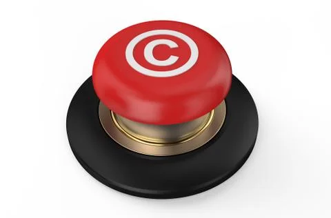 Copyright red button Stock Illustration