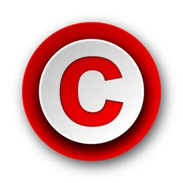 Copyright red modern web icon on white background. 库存插图