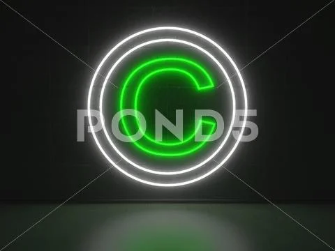 Copyright sign - series neon signs Stock Illustration
