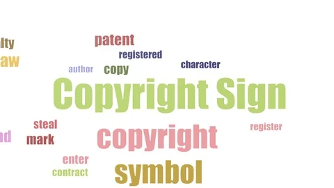 Copyright Sign Tagcloud Animated On White Background Stock-Footage 107245172