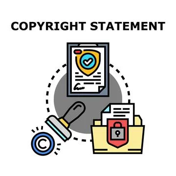 Copyright statement protection and intellectual property concept Stock Illustration
