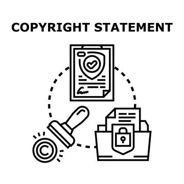 Copyright statement protection and intellectual property concept Stock Illustration