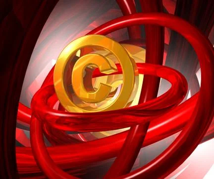 Copyright symbol in abstract space - 3d illustration Stock Illustration