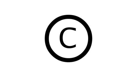 Copyright Symbol Animation on White Background Vídeos de archivo 334764732