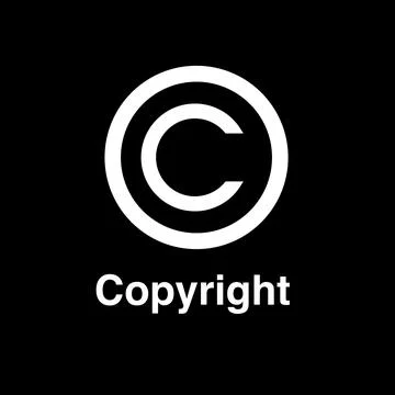 Copyright symbol in flat style. Illustrazione stock