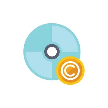 Copyright symbol protecting a cd rom with digital content Stock Illustration