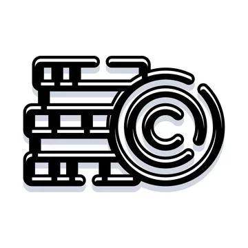 Copyright symbol protecting digital creative assets Stock Illustration