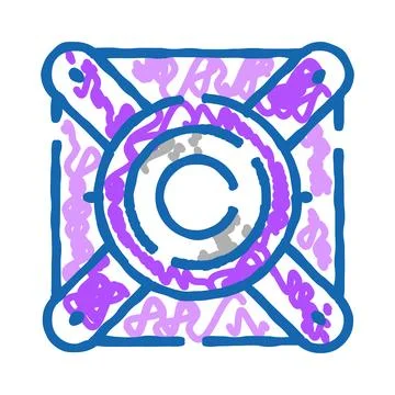 Copyright symbol in scribble style protection concept Stock Illustration