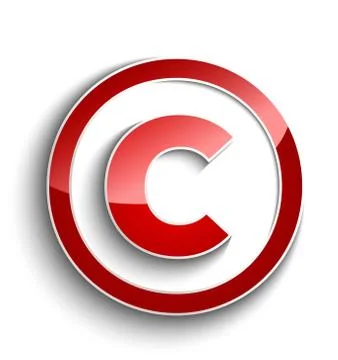 Copyright symbol with shadow effect isolated Illustrazione stock