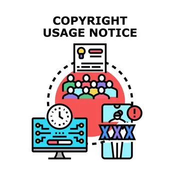 Copyright usage notice concept presenting intellectual property protection Stock Illustration
